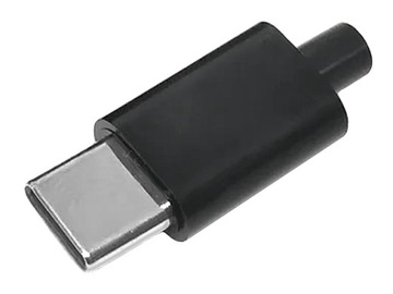 Wtyk USB-C USB2.0 HighSpeed 480Mb/s z osłoną na kabel lutowany