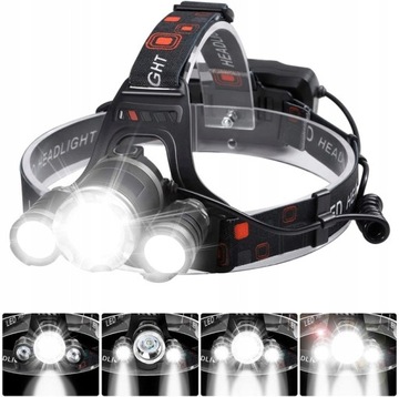 LATARKA LED CZOŁOWA AKU 1200lm CZOŁÓWKA 4 TRYBY MOCNA