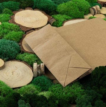 Коричневый бумажный пакет 24х10х32 240/100/320 глубина А4