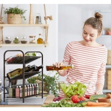 KITCHEN shelf for spices metal black stand