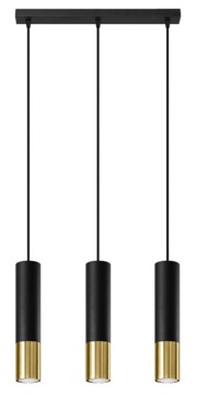 Lampa Wisząca LOOPEZ 3L czarny/złoty Zwis na Sufit