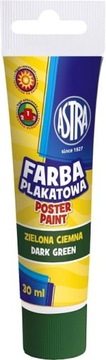 Farba plakatowa w tubce Astra zielona ciemna 30ML