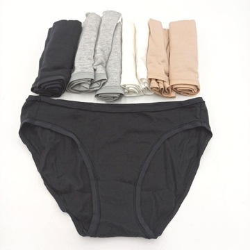 Damskie bawełniane figi od bikini Amazon 10 sztuk, neutralne, 36