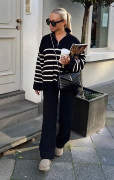 Zara Trafaluc Sweter z kapturem czarny W stylu casual Moda Swetry Swetry z kapturem 