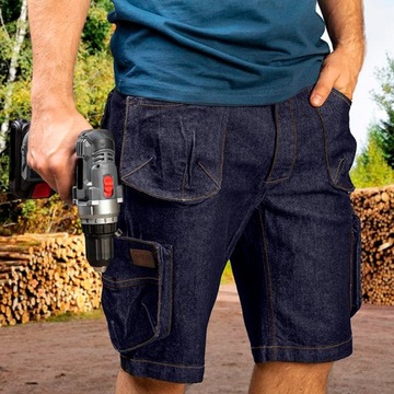 ШОРТЫ РАБОЧИЕ брюки КОРОТКИЕ ДЖИНСЫ СТРЕЙЧ ЭЛАСТИЧНЫЕ УДОБНЫЕ ПРОЧНЫЕ