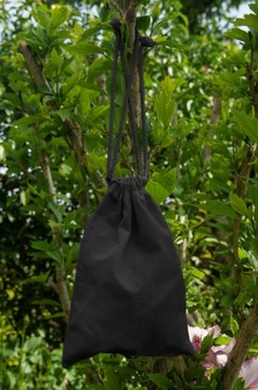 СУМКА ДЛЯ МЕЛКИХ ПРЕДМЕТОВ ИЗ ХЛОПКА 15х20 см ЧЕРНАЯ 220г Экологическая сумка