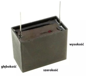 Kondensator rozruchowy silnikowy, 1uF 450VAC, CBB61, do druku