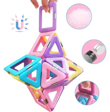 МАГНИТНЫЕ БЛОКИ 40 ДЕТАЛЕЙ ДЛЯ ДЕТЕЙ ПОДАРОЧНЫЕ КОНСТРУКТОРЫ