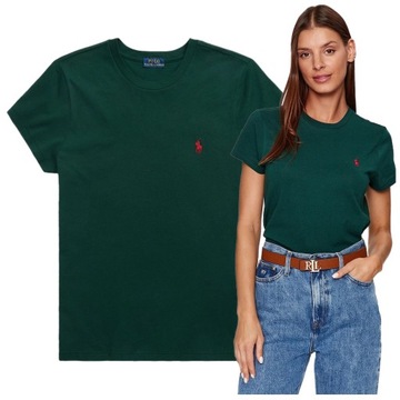 t-shirt damski polo ralph lauren premium koszulka damska zielona małe logo