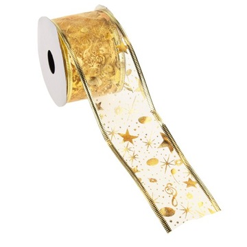 ЛЕНТА ДЕКОРАТИВНАЯ ЛЕНТА РОЖДЕСТВЕНСКИЙ ПОДАРОК ​​5СМ 2,7М 2 цвета