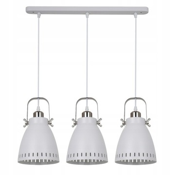 Lampa wisząca Italux FRANKLIN listwa E27 metal industrialne retro biała
