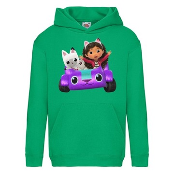 BLUZA KOCI DOMEK GABI Z KAPTUREM 128 cm 7-8 LAT