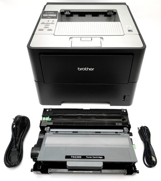 Brother HL-6180DW, (10-30K), pełen toner 100%, kable