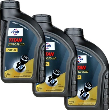 FUCHS OLEJ PRZEKŁADNIOWY TITAN SINTOFLUID 75W80 3L