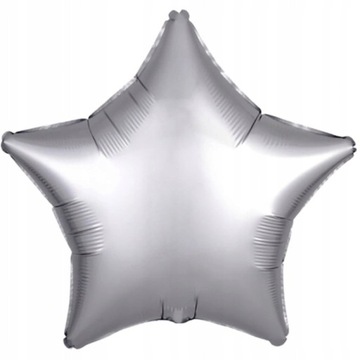 Balony foliowy Gwiazda SREBRNA MATOWA 45 CM