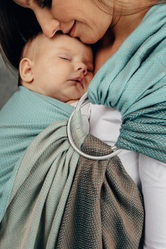 Слинг с кольцами LennyLamb — Little Herringbone Baby Mint