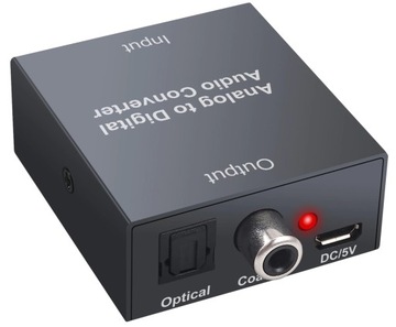 ПРЕОБРАЗОВАТЕЛЬ 2xRCA CINCH В АНАЛОГОВЫЙ/ЦИФРОВОЙ TOSLINK