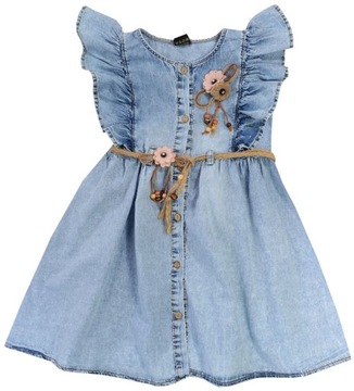 SUKIENKA JEANS FALBANY PASEK BROSZKA 110 J888G