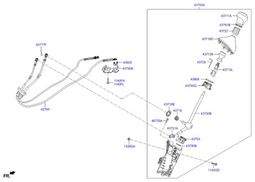 TÁHLO TÁHLA PÁKY ŘAZENÍ HYUNDAI H350 2015-2020 NOVÁ OEM