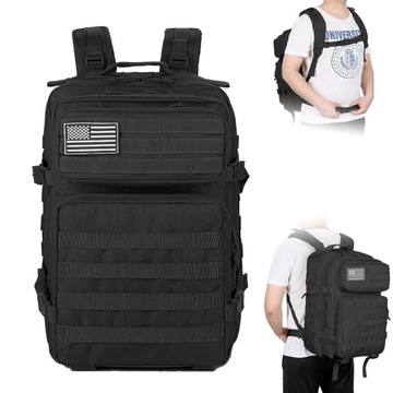 Plecak Odporny na Wodę 45L, Survivalowy do Trekingu i Walki