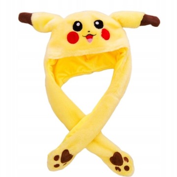 POKEMON PIKACHU CZAPKA RUCHOME USZY ŚWIECI ŁAPKI na bal kostium dzieci