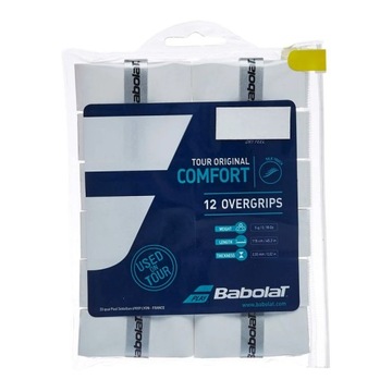 Owijki wierzchnie BABOLAT TOUR ORIGINAL Overgrip 12 szt Białe