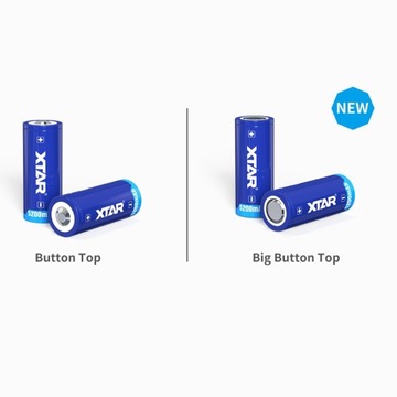 Xtar 26650 Литий-ионный аккумулятор 3,6 В, 5200 мАч с защитой верхней кнопки