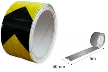 Светоотражающая, направленная, контурная, желто-черная сигнальная ЛЕНТА, 5 м