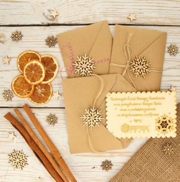 Деревянная рождественская открытка, 12 эко-индивидуальных дизайнов.