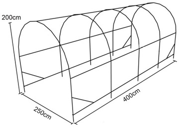 TUNEL FOLIOWY 10m² 400x250cm ZIELONY ,SZKLARNIA NALEPSZA JAKOŚĆ,PERGARDEN