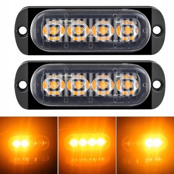 LAMPA OSTRZEGAWCZA 4x LED STROBOSKOP POMOC MOCNA