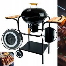 EKOLOGICZNY Grill ogrodowy węglowy z pokrywą i półkami ruszt popielnik HIT!