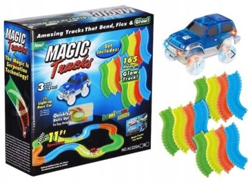 TOR SAMOCHODOWY ŚWIECĄCY FLUORESCENCYJNY WYŚCIGOWY AUTKO LEDOWE ELASTYCZNY