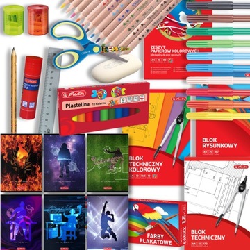 HERLITZ WYPRAWKA SZKOLNA ZESTAW DO SZKOŁY XXL 19szt DLA CHŁOPCÓW L-RĘCZNY