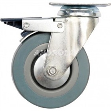 Kółko skrętne szara guma hamulec 100mm Vorel