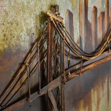 OBRAZ METALOW 3D TRÓJWYMIAROWY DO SALONU NA PREZENT LOFT MOST MANHATTAN 2