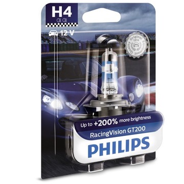 Philips Żarówka Racing Vision GT200 +200% H4 12V