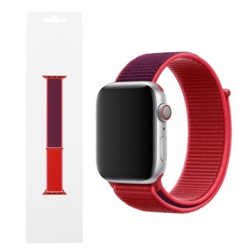 ORYGINALNY PASEK NYLON RED SPORT LOOP DO APPLE WATCH 42 44 45 49 MM