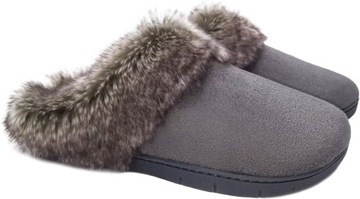 KAPCIE PANTOFLE CIEPŁE NA ZIME UNISEX Z FUTERKIEM 40-41