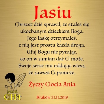 Pamiątka Chrztu Świętego Bransoletka Z Grawerem