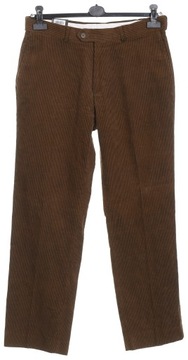 P.G. FIELD spodnie męskie sztruksy khaki W34 L29