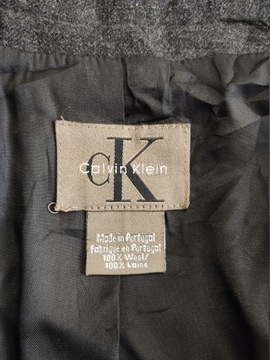 CALVIN KLEIN Wełniana MARYNARKA CZARNA Elegancka 42