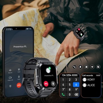 SMARTWATCH ZEGAREK MĘSKI Z FUNKCJA ROZMOWY SPORT POMIARY WODOODPORNY PL