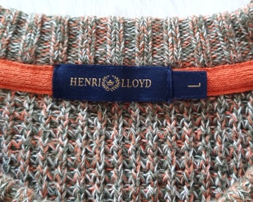 HENRI LLOYD COTTON CREW NECK Gruby Bawełniany Męski Sweter L