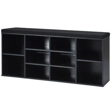 Szafka na buty z siedziskiem komoda 104 x 48 x 30 cm czarna