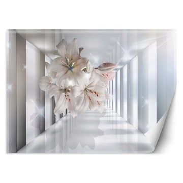 FOTOTAPETA 3D DO SALONU Tunel Kwiaty 200x140