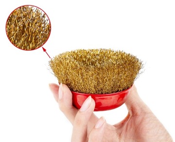 ПЕРЕДНЯЯ ПРОВОЛОЧНАЯ ЩЕТКА С ЛАТУННЫМ ПОКРЫТИЕМ M14 75 мм