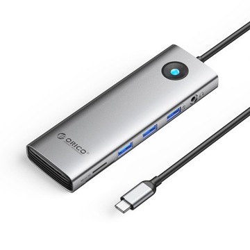 ORICO HUB ADAPTER STACJA USB-C 3.0 3X USB HDMI VGA JACK RJ45 LAN SD USB-C