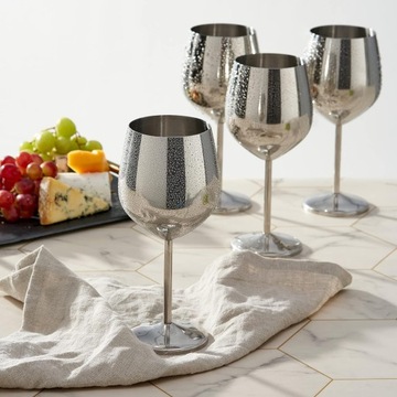 Бокалы для красного вина СЕРЕБРЯНЫЕ 4 шт. 500 мл CLASSIC ELEGANT