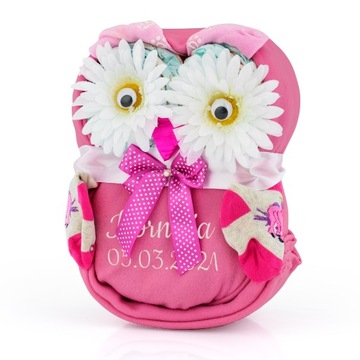 TORT pampers 3 PREZENT chrzest roczek HAFT SOWA